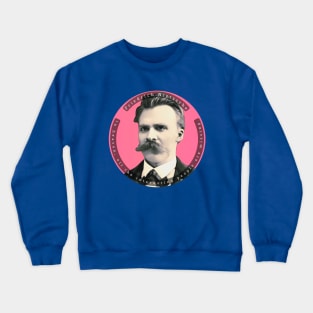 Friedrich Nietzsche portait and quote: In heaven, all the interesting people are missing. Crewneck Sweatshirt